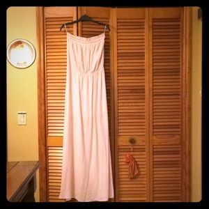 Pretty Pale Pink Maxi Dress with Sheer Overlay